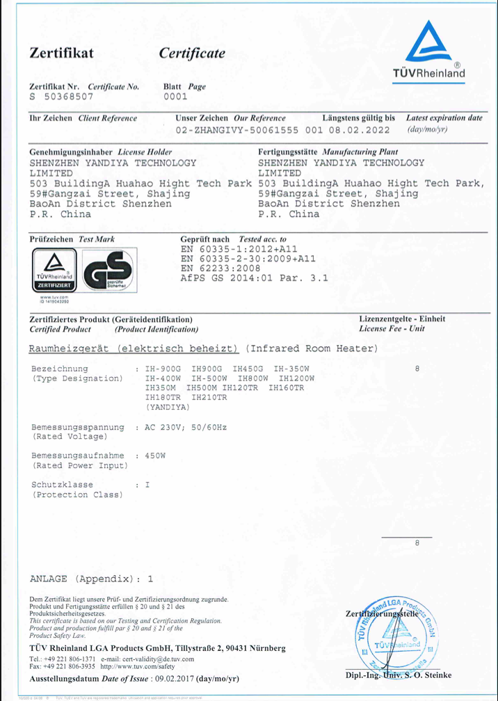 TUV Certification
